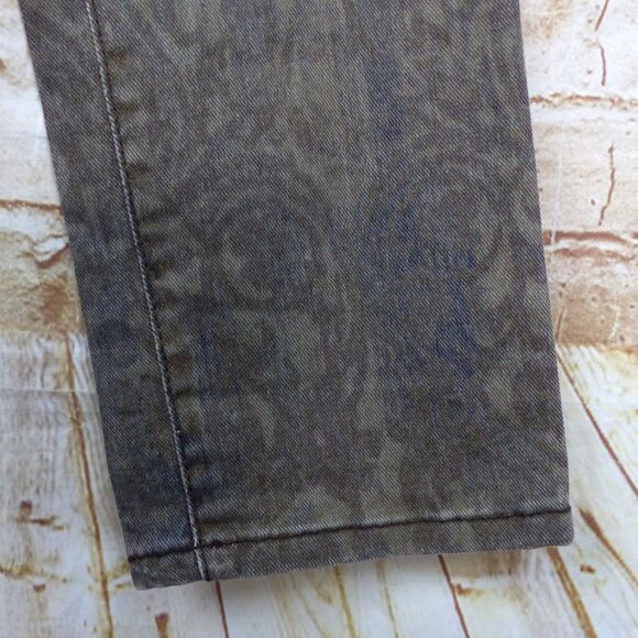 Just Cavalli Jeans Y2K Women 29 Brown Baroque Paisley Print Stretch Skinny Italy - Picture 8 of 15